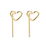 Hollow Heart Ear Studs Female Simple Cold Style - Zambeel