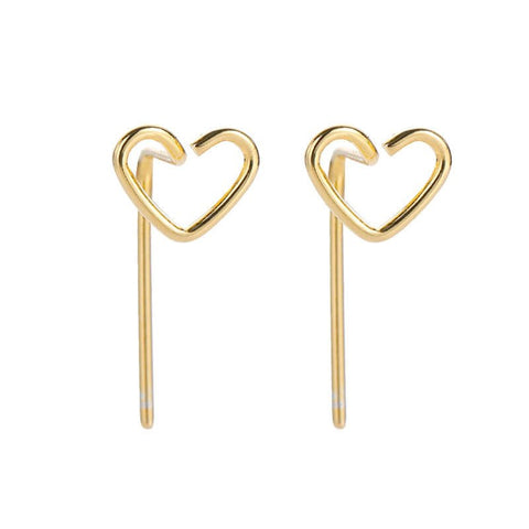 Hollow Heart Ear Studs Female Simple Cold Style - Zambeel