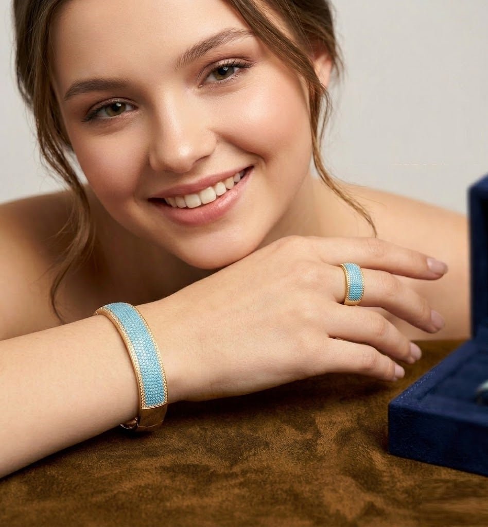 Honeycomb Luxe Crystal Kada Set - Zambeel