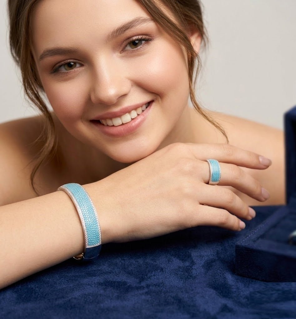 Honeycomb Luxe Crystal Kada Set - Zambeel