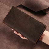 Horse Long Wallet Genuine Leather Hand - held Men's Card Holder - Zambeel
