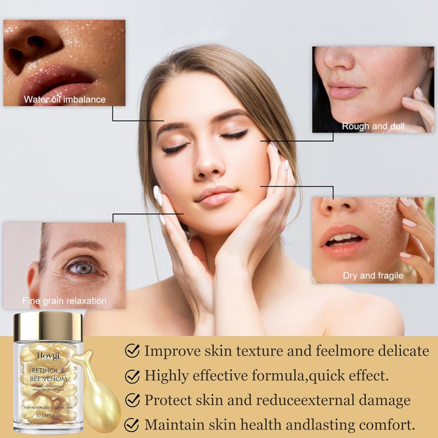 Hoygi - Retinol & Bee Venom Night Serum Capsules - Zambeel