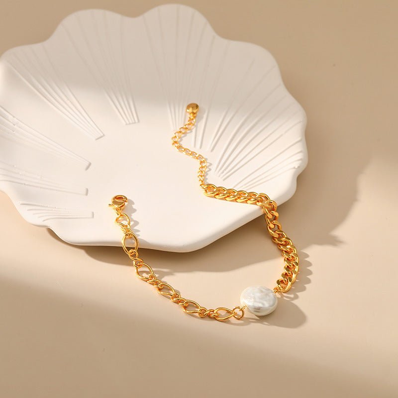 Irregular Shell Pearls Bracelet Pearl Stitching - Zambeel