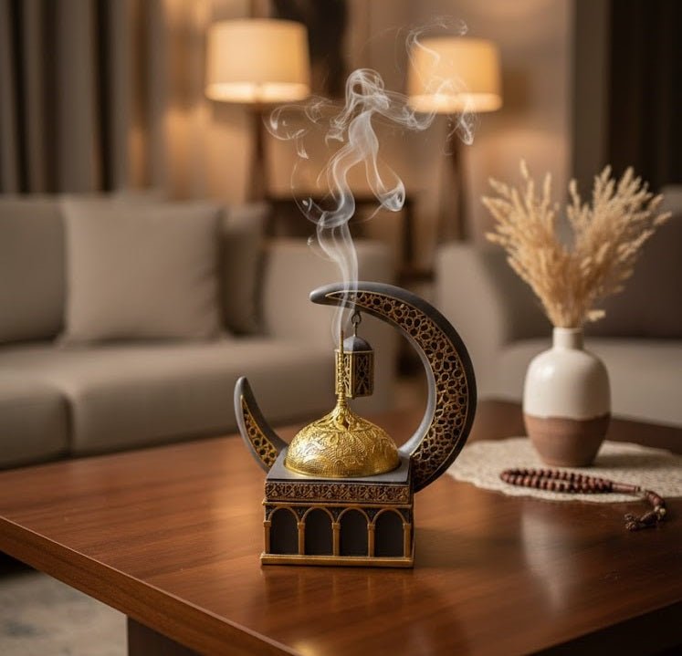 Islamic Crescent Moon & Lantern Decorative Showpiece - Zambeel