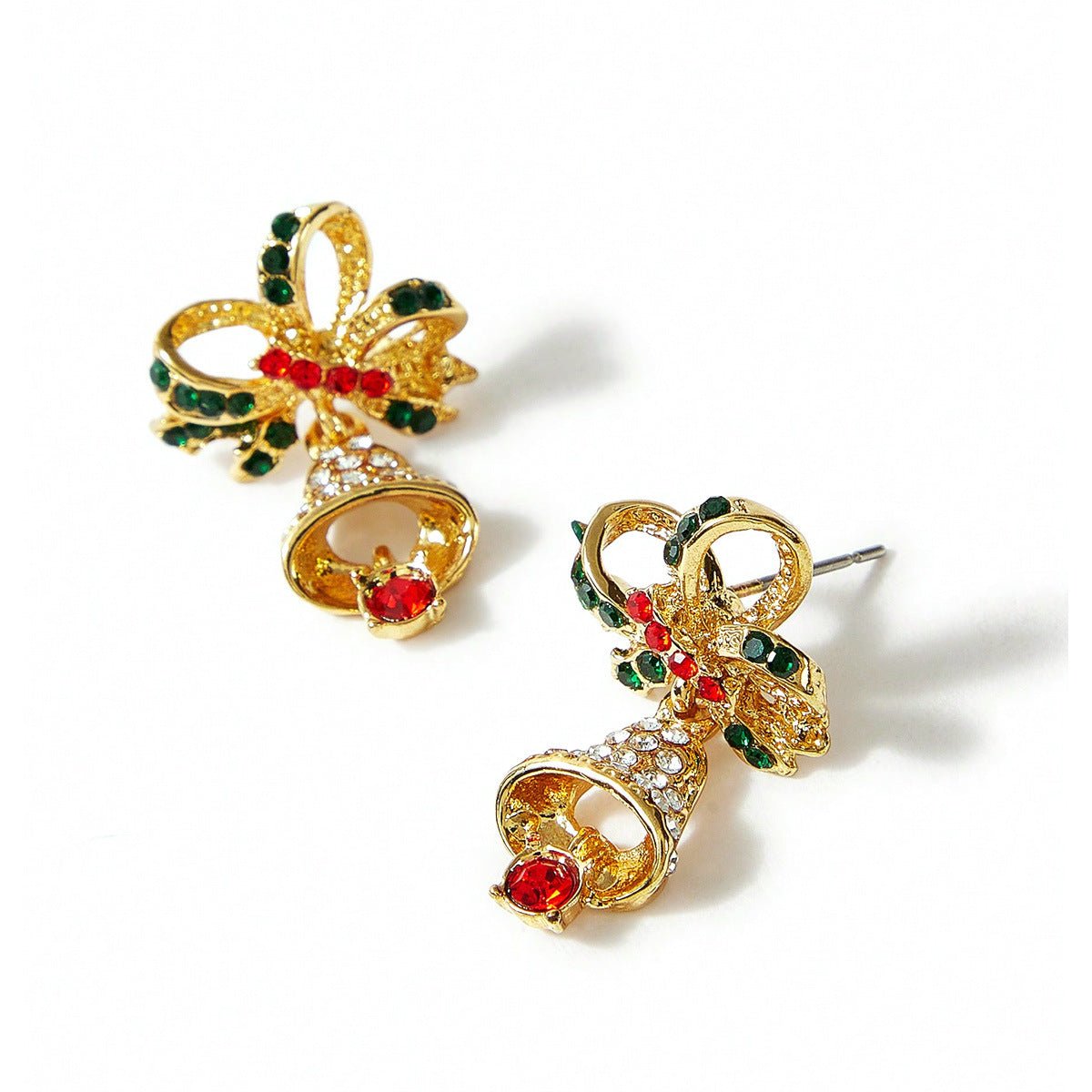 Jingle Jingle Exquisite Full Diamond Christmas Color Earrings - Zambeel