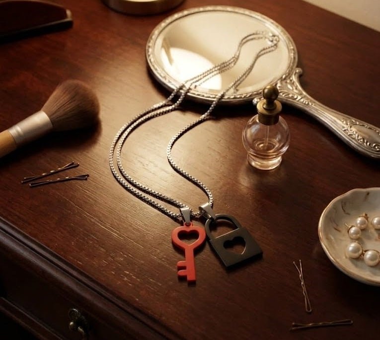 Key & Lock Pendant Necklace Set - Zambeel