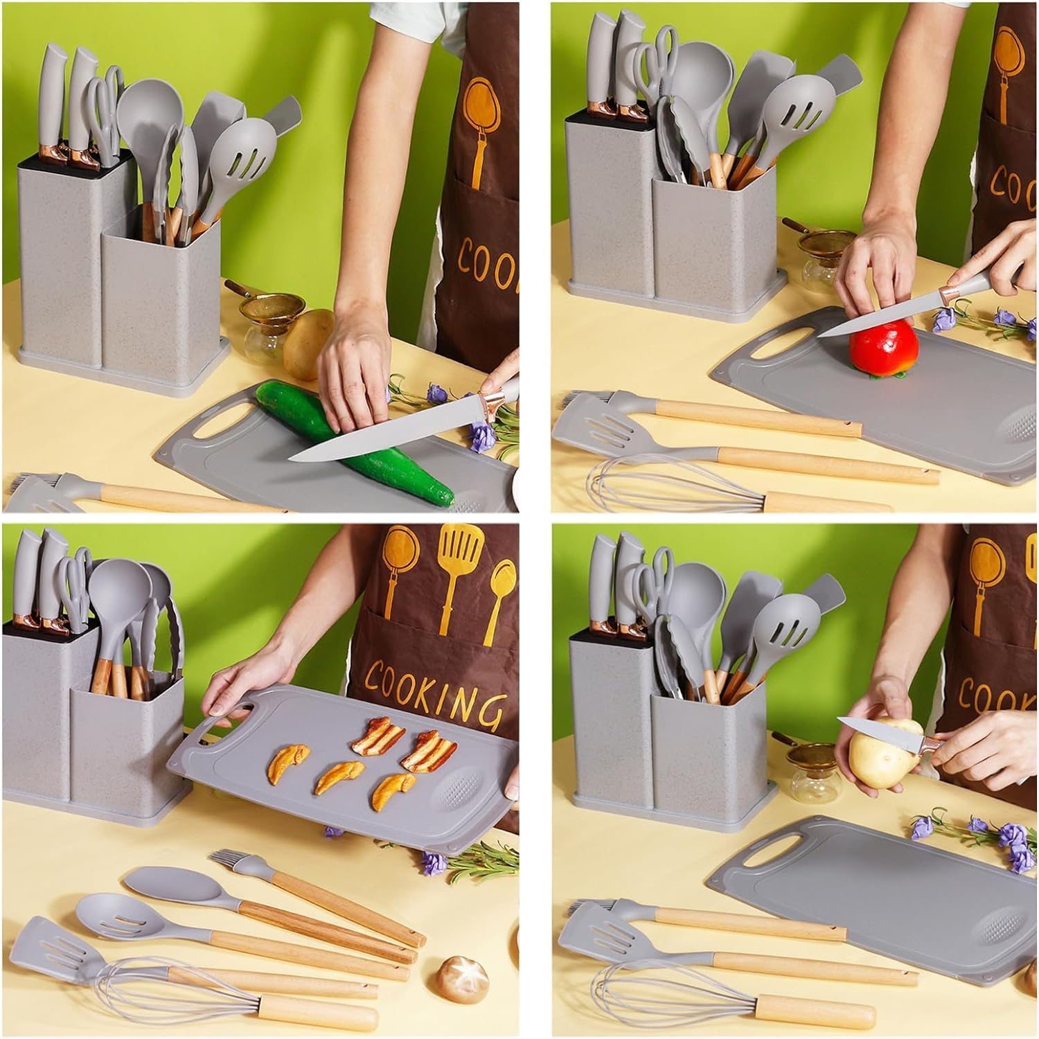 Knife & Utensil Set with Stand - Zambeel
