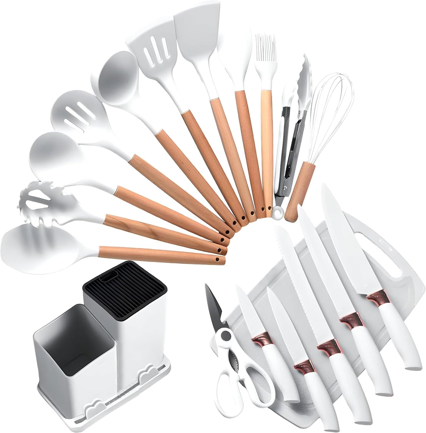 Knife & Utensil Set with Stand - Zambeel