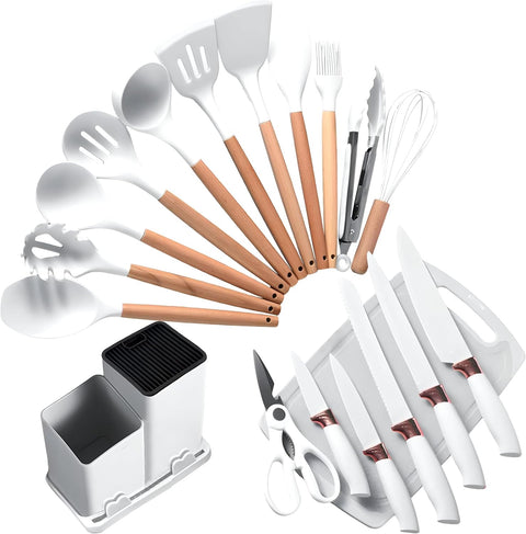 Knife & Utensil Set with Stand - Zambeel