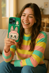 Labubu - 3D Bunny Woven‑Texture Protective iPhone Case - Zambeel