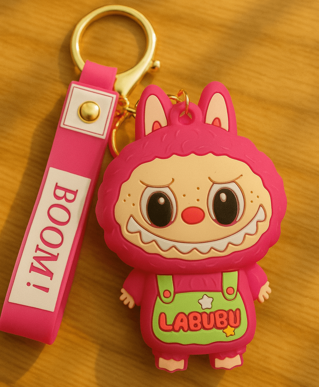 Labubu - Flocked Bunny Wrist‑Strap Keychain - Zambeel