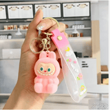 Labubu - Wish & Fuzz Rainbow Wrist‑Strap Keychain - Zambeel