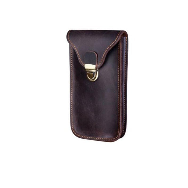 Leather Retro Mobile Phone Bag Outdoor Portable Mobile Phone Protective Cover Home Mobile Phone Storage Bag - Zambeel