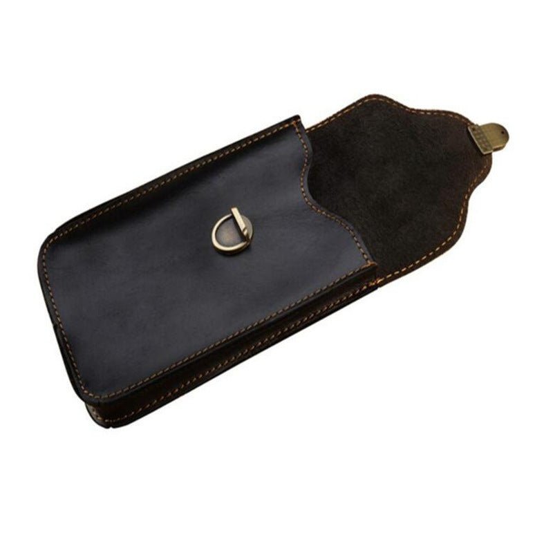 Leather Retro Mobile Phone Bag Outdoor Portable Mobile Phone Protective Cover Home Mobile Phone Storage Bag - Zambeel