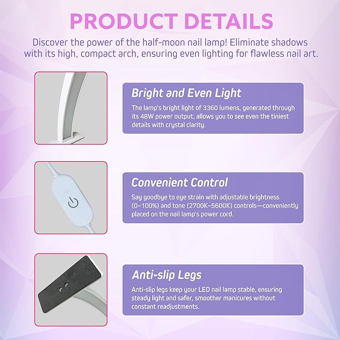 LED Arc Moon Nail Lamp © - Zambeel