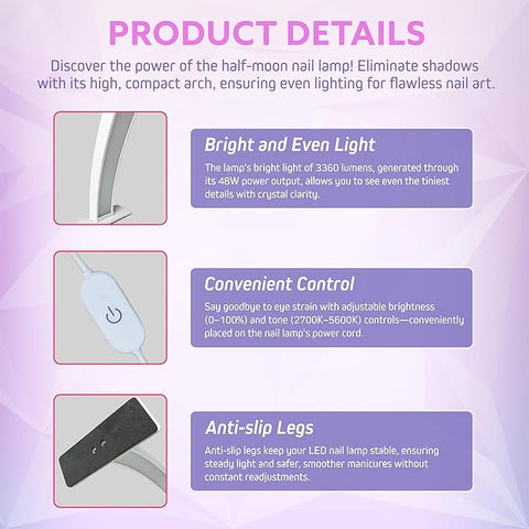 LED Arc Moon Nail Lamp © - Zambeel