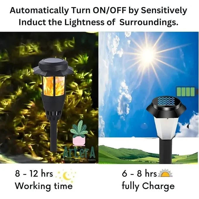 LED Solar Torch Light with Automatic Light Control - Zambeel