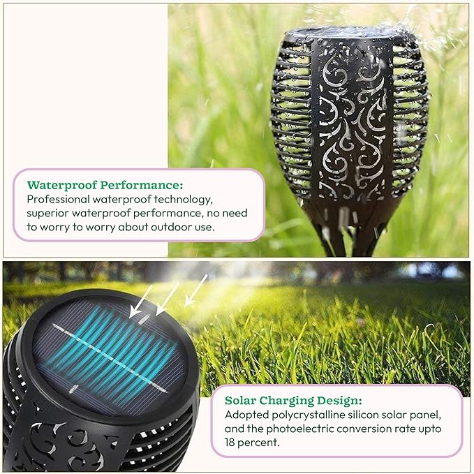 LED Solar Torch Light with Light Control - Zambeel