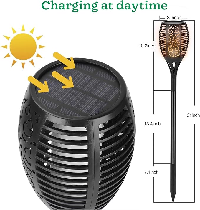 LED Solar Torch Light with Light Control - Zambeel