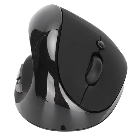 Left Hand Vertical Mouse 2.4G Wireless Vertical Ergonomic Mouse Rechargeable Mouse with USB Adapter Adjustable DPI for PC Black - Zambeel