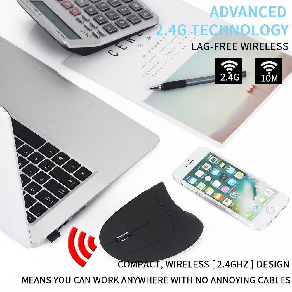 Left Hand Vertical Mouse Wireless Mouse - Zambeel