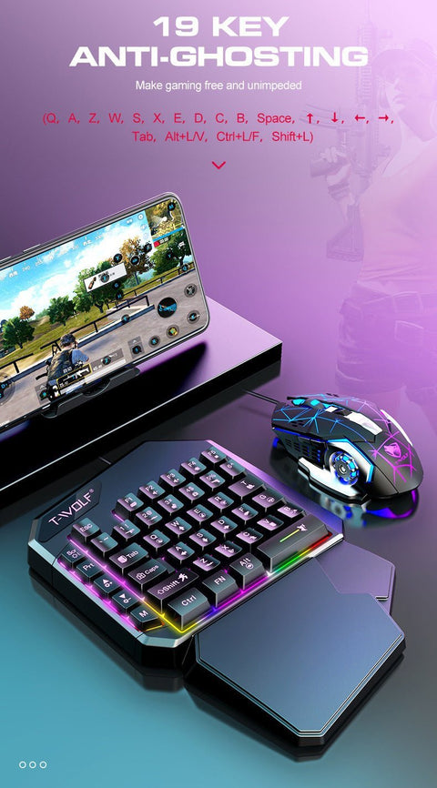 Lei Lang TF900 Single Hand Mouse Keyboard Suit - Zambeel