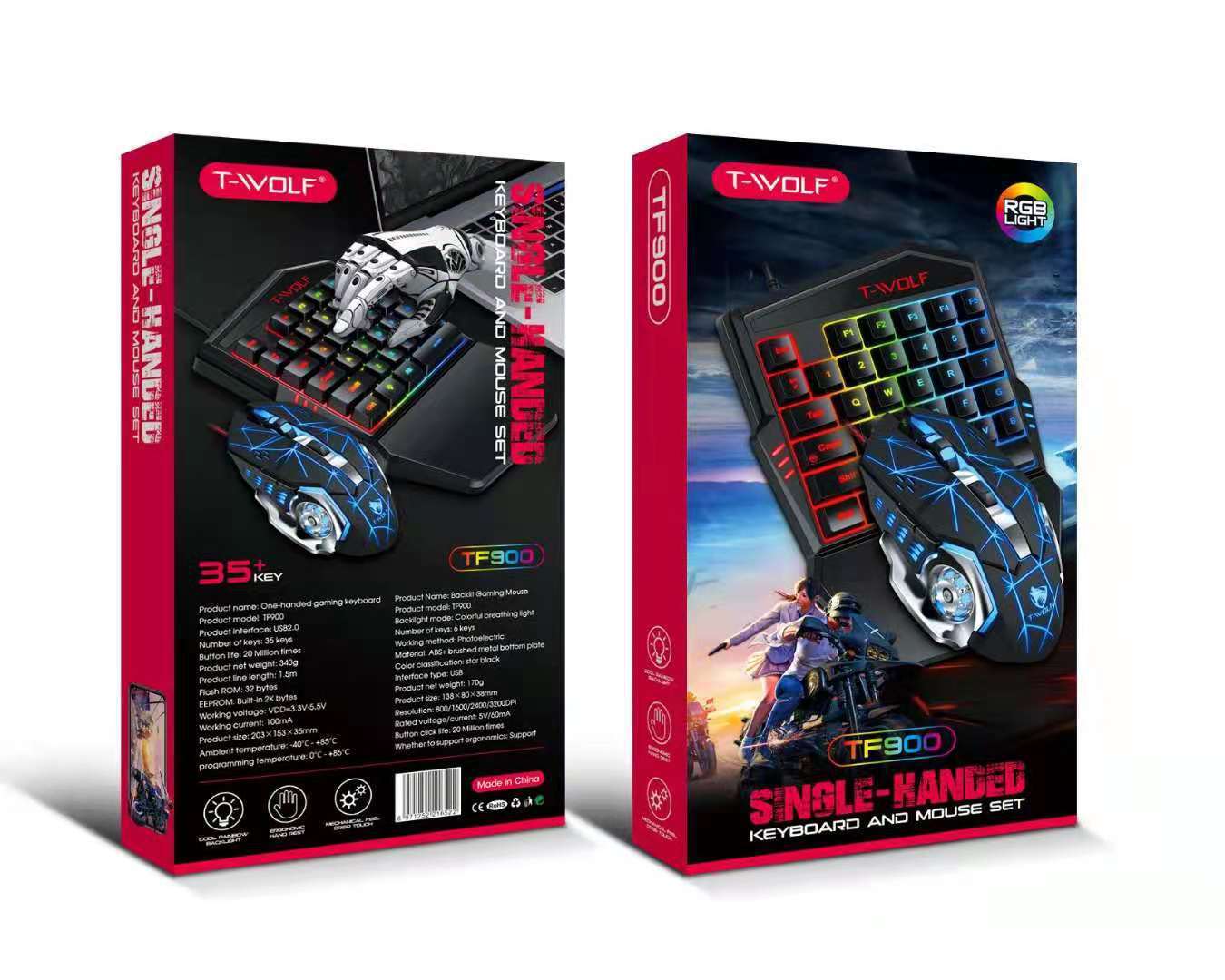 Lei Lang TF900 Single Hand Mouse Keyboard Suit - Zambeel