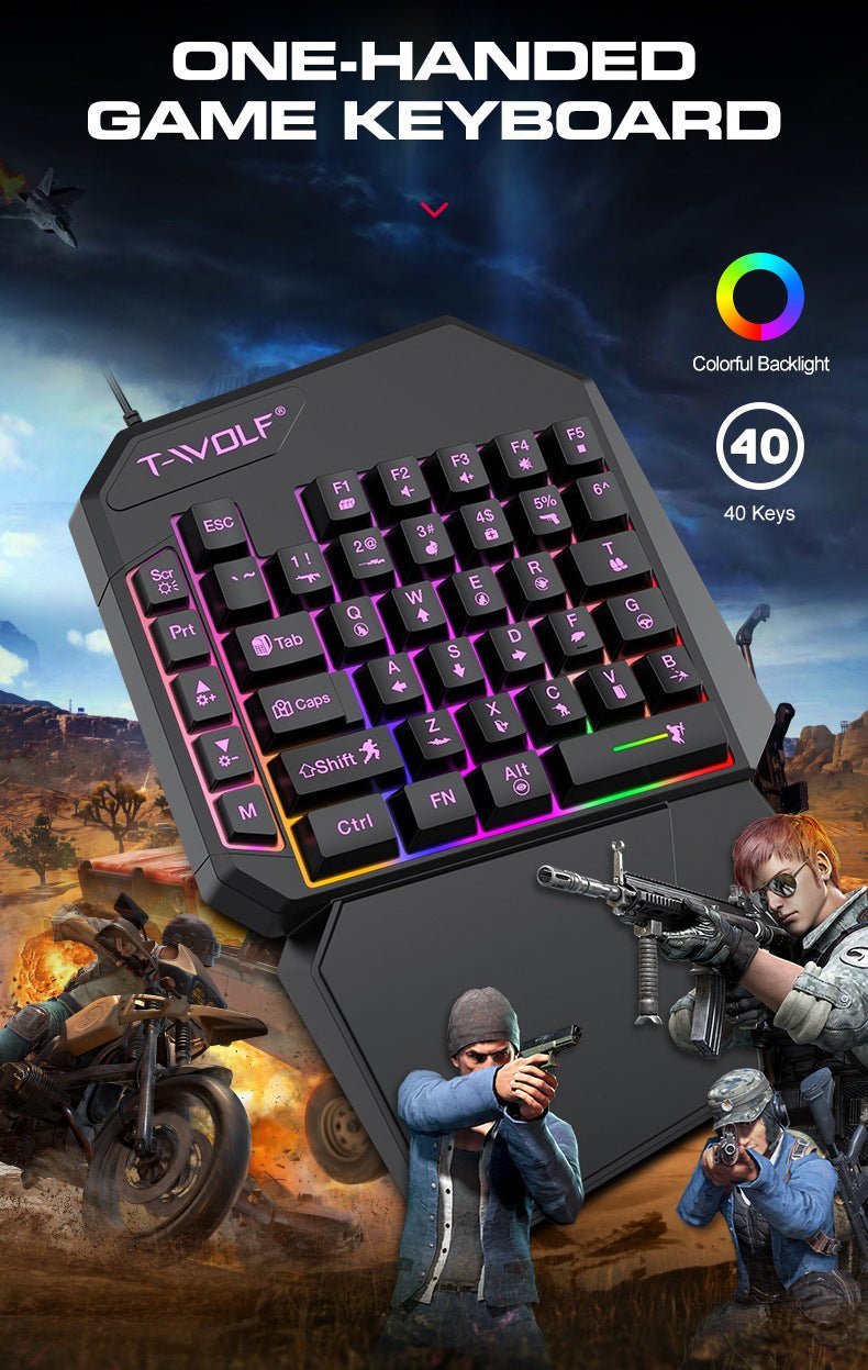 Lei Lang TF900 Single Hand Mouse Keyboard Suit - Zambeel