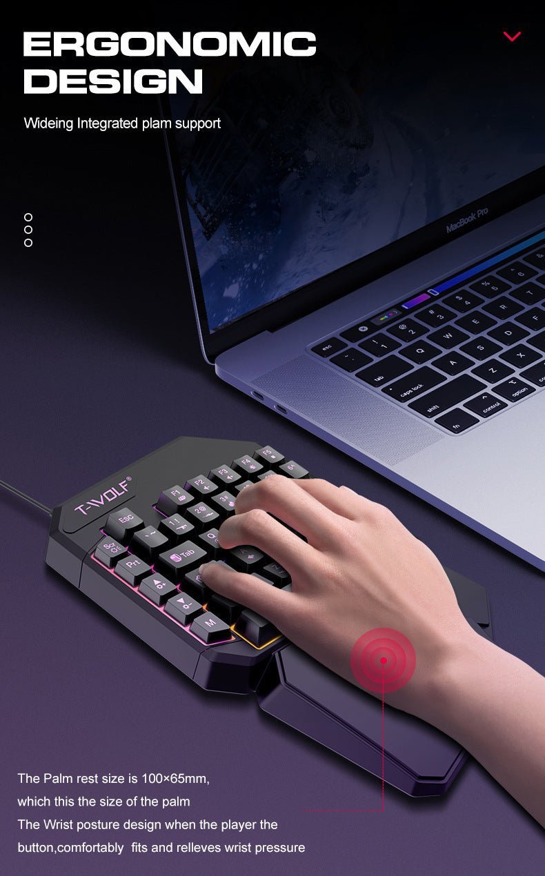 Lei Lang TF900 Single Hand Mouse Keyboard Suit - Zambeel