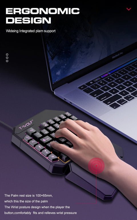 Lei Lang TF900 Single Hand Mouse Keyboard Suit - Zambeel