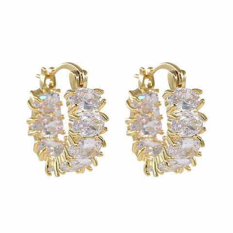 Light Luxury High - grade Full Diamond Zirconium Ear Ring Niche Design - Zambeel