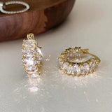 Light Luxury High - grade Full Diamond Zirconium Ear Ring Niche Design - Zambeel