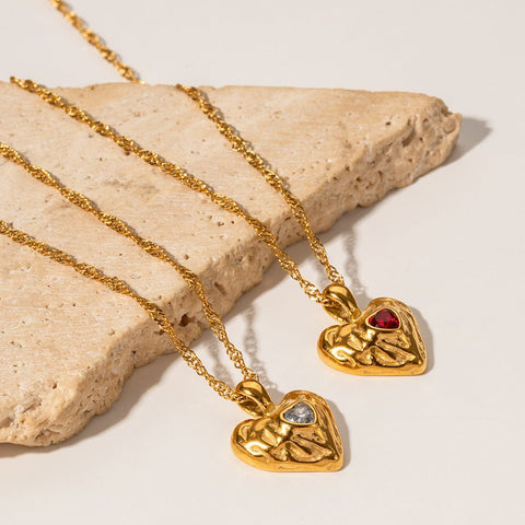 Love Hammer Pattern Zircon - Laid Necklace Women - Zambeel