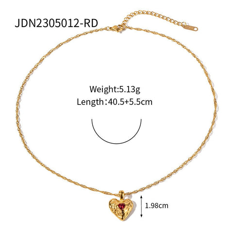 Love Hammer Pattern Zircon - Laid Necklace Women - Zambeel