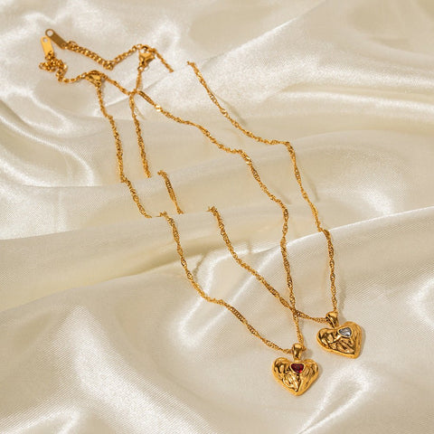 Love Hammer Pattern Zircon - Laid Necklace Women - Zambeel