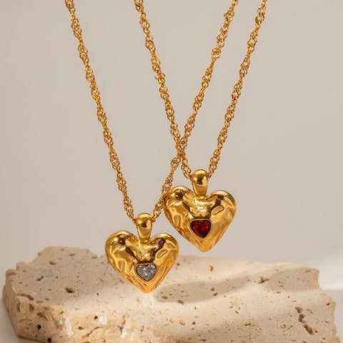 Love Hammer Pattern Zircon - Laid Necklace Women - Zambeel