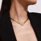 Love Necklace With High - end Feel And Diamond Studded Collarbone Chain - Zambeel