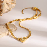 Love Necklace With High - end Feel And Diamond Studded Collarbone Chain - Zambeel