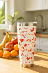 Love Print Stainless Steel Travel Tumbler - Zambeel