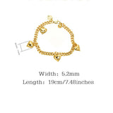 Lovely Multi Hearts 24K Gold Filled Jewelry Bracelet,Woman Accessories Fashion Creative Gift - Zambeel