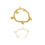 Lovely Multi Hearts 24K Gold Filled Jewelry Bracelet,Woman Accessories Fashion Creative Gift - Zambeel