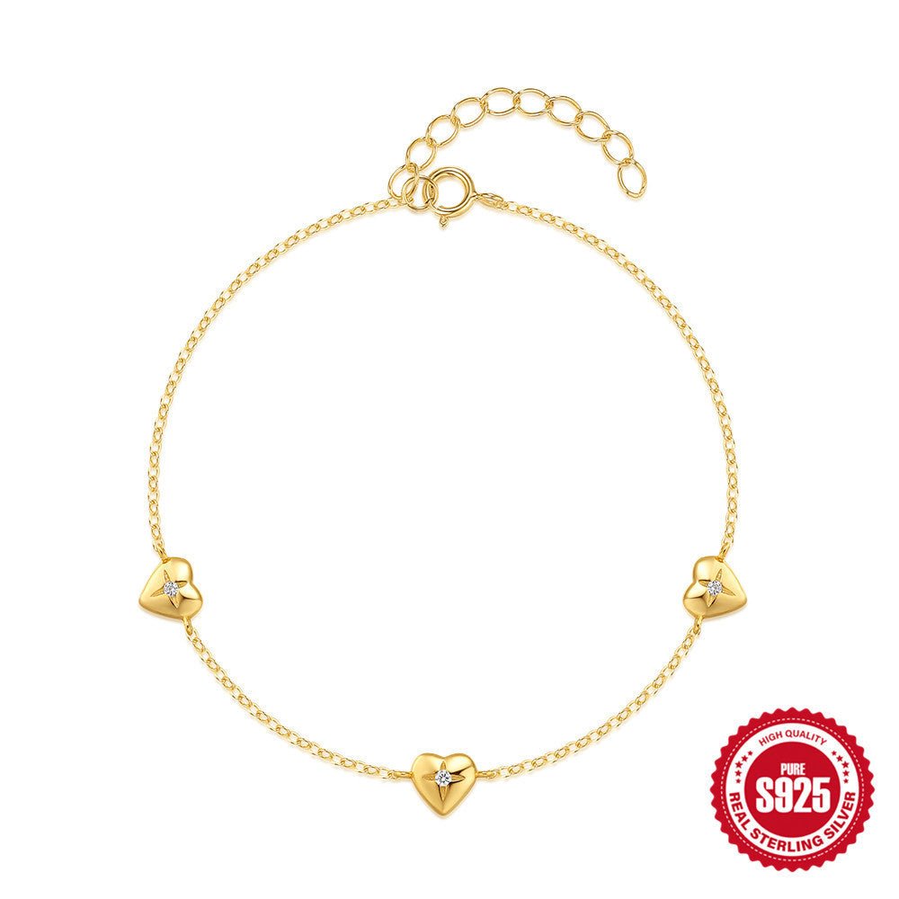 Loving Heart In Sterling Silver Twin Women's Bracelet - Zambeel