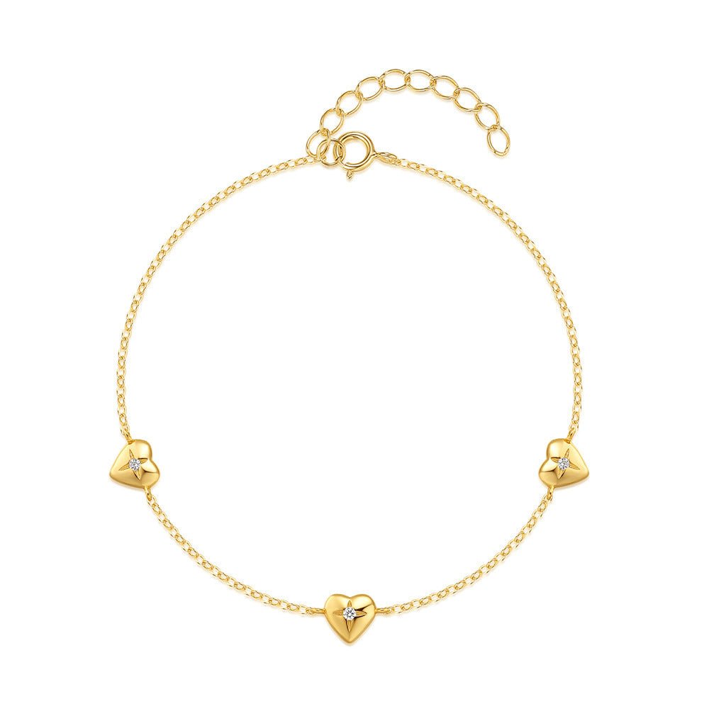 Loving Heart In Sterling Silver Twin Women's Bracelet - Zambeel