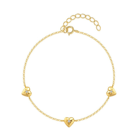 Loving Heart In Sterling Silver Twin Women's Bracelet - Zambeel