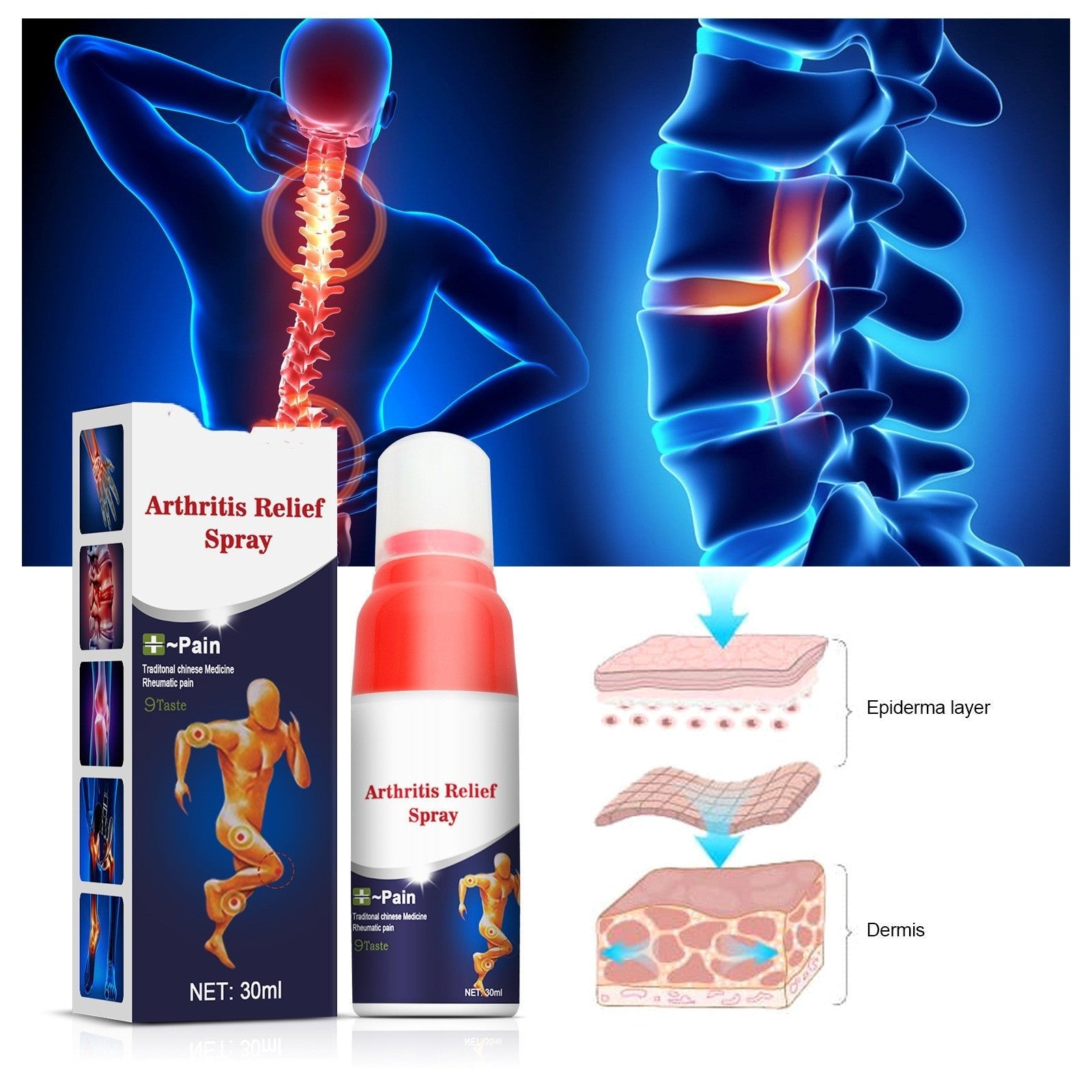 Lumbar Leg Joint Discomfort Relief Spray Joint Cold Compress Lotion - Zambeel