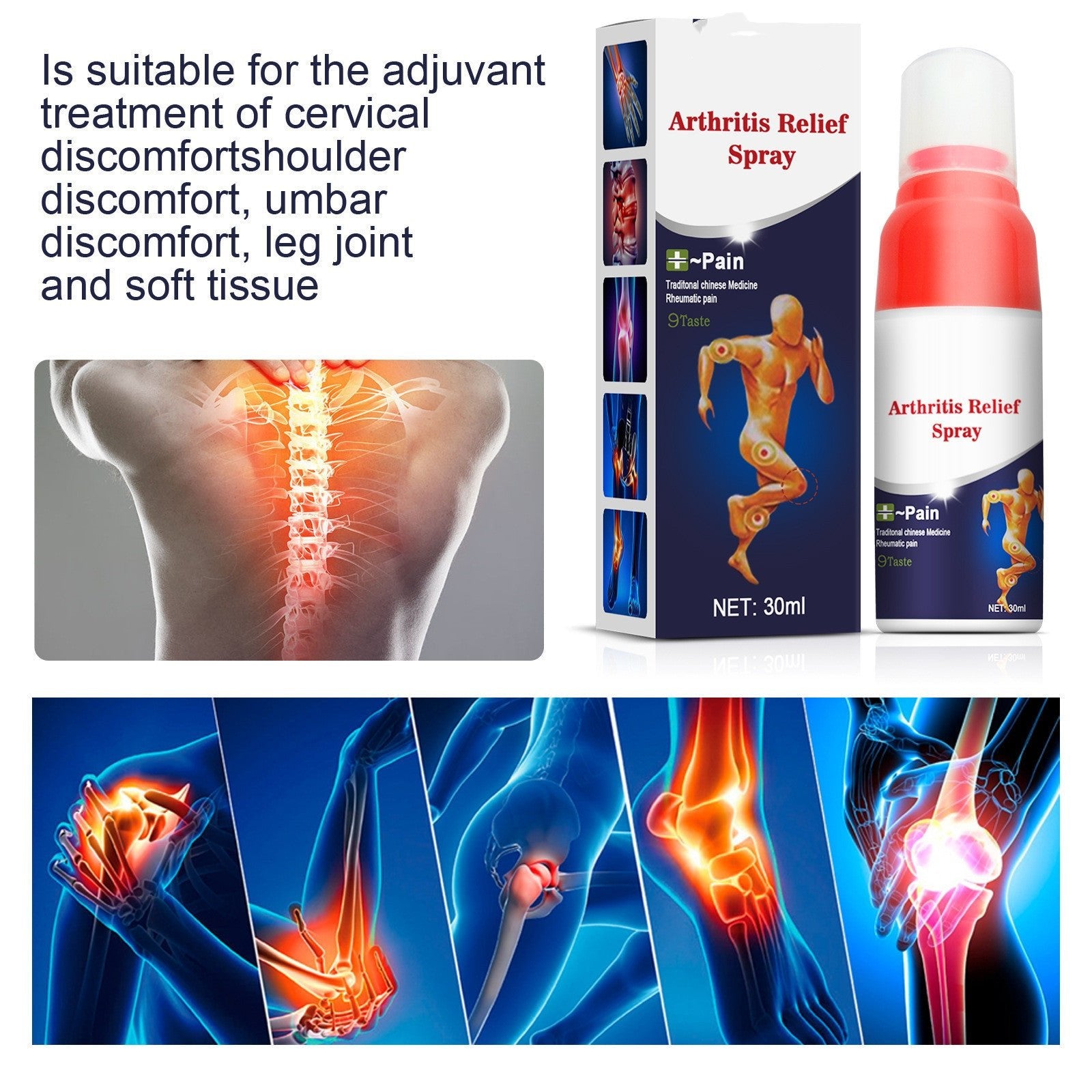 Lumbar Leg Joint Discomfort Relief Spray Joint Cold Compress Lotion - Zambeel