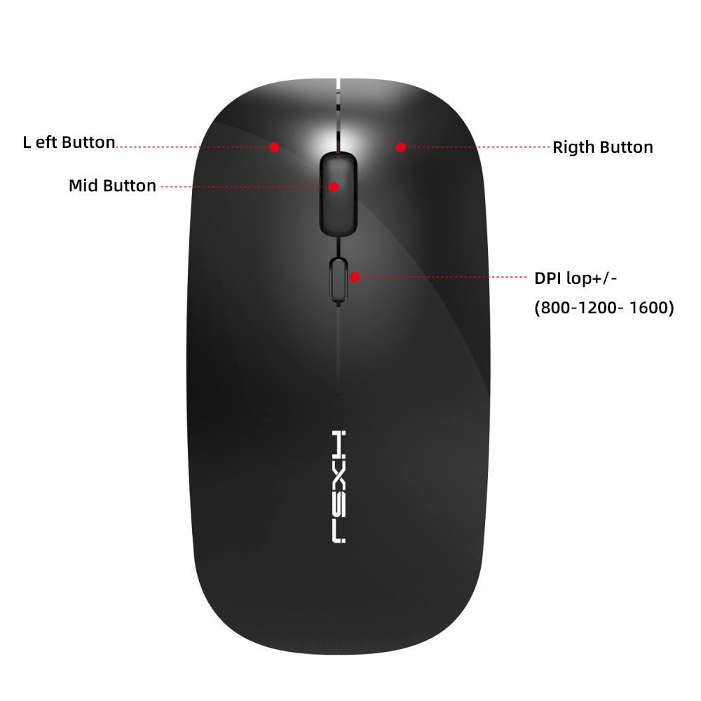 M60 Rechargeable Wireless Mouse Mute Mouse - Zambeel