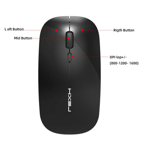 M60 Rechargeable Wireless Mouse Mute Mouse - Zambeel