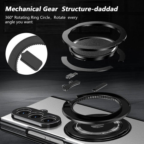 Magnetic Ring Kickstand Case with Tempered Glass - Zambeel