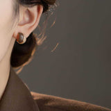 Maillard Contrast Color Drip Glazed Earrings Women's Simple All - match - Zambeel